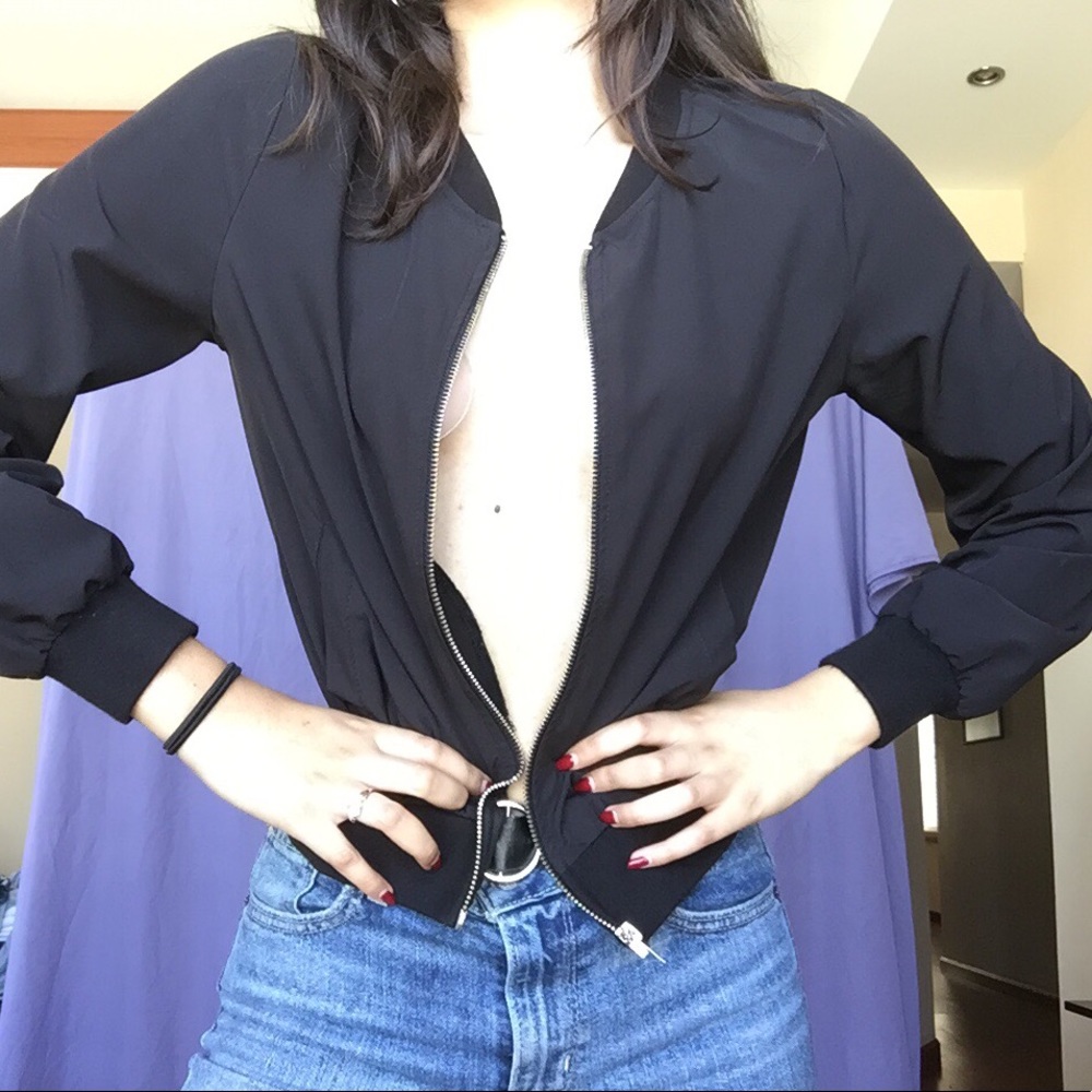 Black Lightweight Bomber Jacket